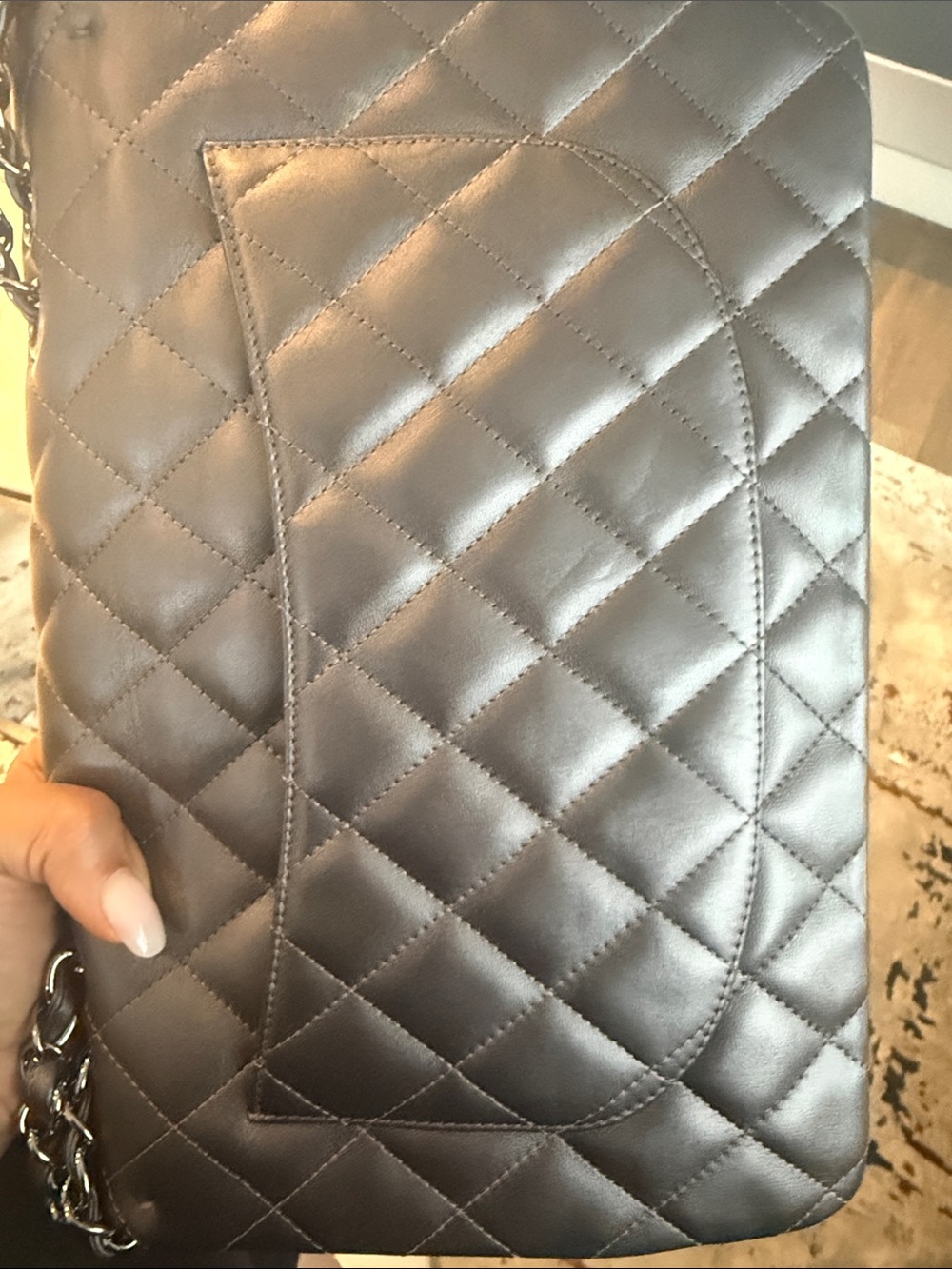 CHANEL Quilted Lambskin Flap Bag - Dark Gray - Picture 3 of 9